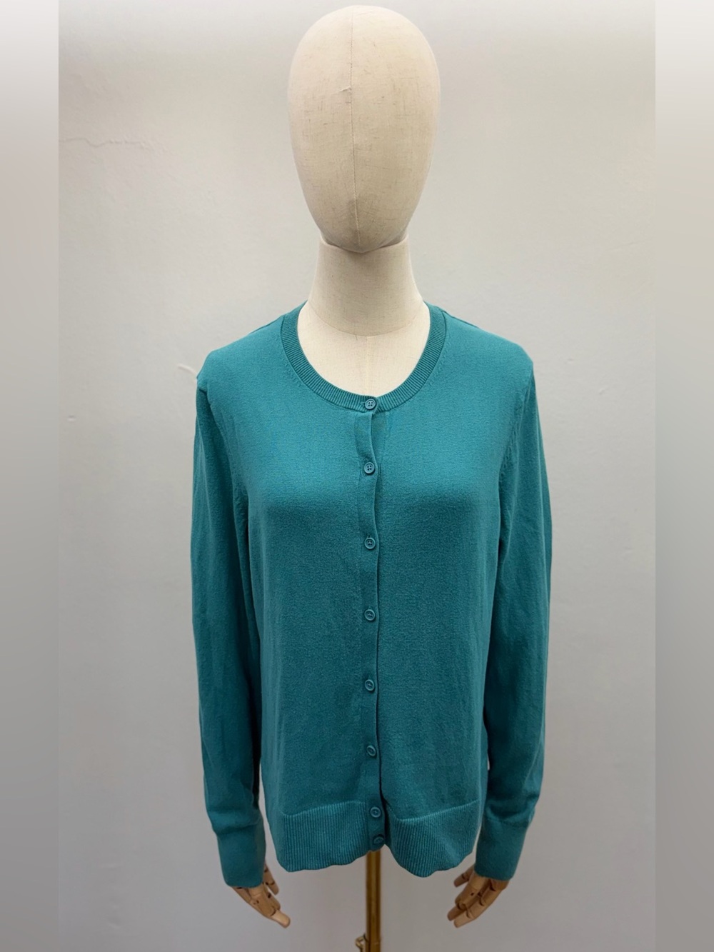 GAP 100% Cotton Button-Front Cardigan – Teal – Size L